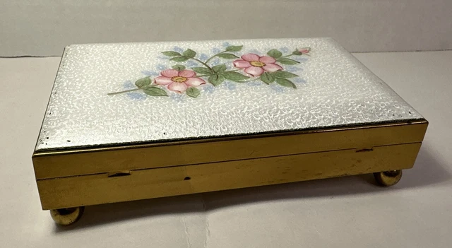 RARE MARHILL FIFTH Avenue NY Cigarette Case Trinket Box Rectangular Hand  Painted $32.00