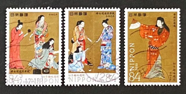 2023 JAPON Philatélie semaine 84a 3 timbres comp utilisé