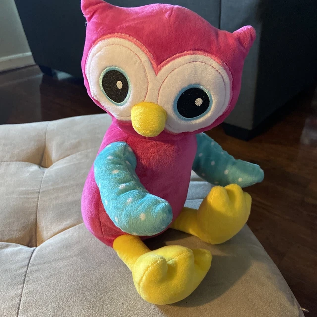 Progressive Plush Ondrea Pink Owl Blue Polka Dot Wings Yellow Feet 12"