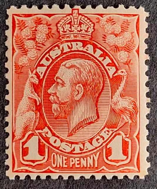 1913 Australia 1d red Engraved KGV stamp P11 No Watermark MUH