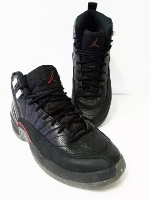 Nike Air Jordan 12 Retro Utility Shoes Boys 6.5Y Black Lace Up Sneakers