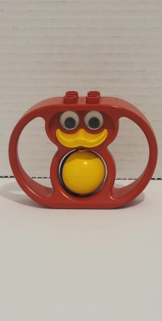 Vintage LEGO DUPLO Baby Rattle Duck Red Spinning Ball