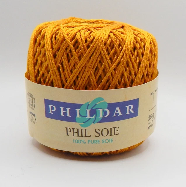 Lot De 11 Pelotes Phil Soie Phildar Gold - Fil Soie Doré Pour Tricot