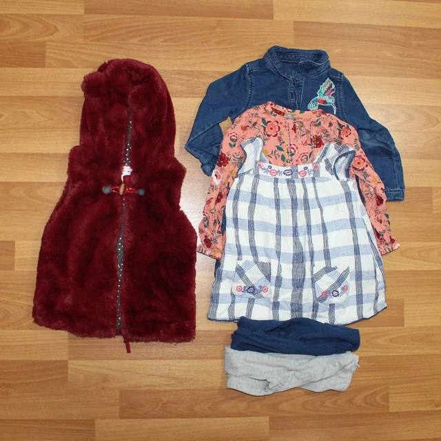 Nutmeg Tu Girls Clothing Bundle 3-4 Years Hoodie Vest Dress
