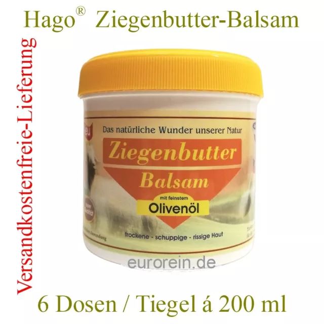 6 x Ziegenbutter Balsam mit Oliven-Öl 200ml von Hago