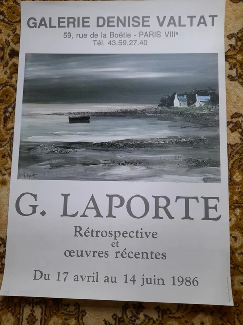Affiche Exposition G. Laporte 1988 – Galerie Denise Valtat – Vintage