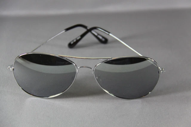 Sonnenbrille Flieger Gläser Silber Verspiegelt Rahmen Silberfarben Aus Metall