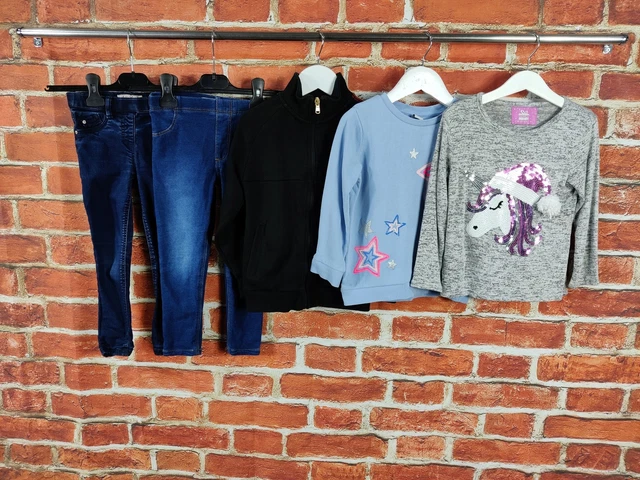 Giacca Felpa Jeans Bambina Età 4-5 Anni Next M&S Ecc. Maglione Top 110Cm