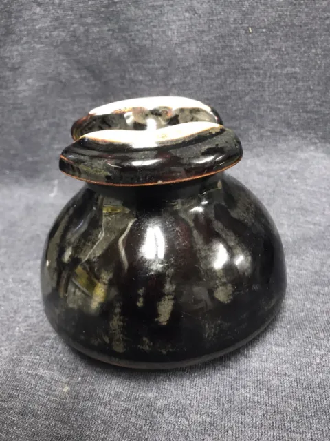 Antique Vintage - Large Ceramic Brown Drip Insulator - Mushroom Style - 4.75” 4
