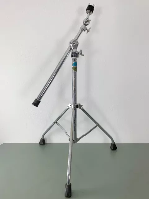 LUDWIG 1411 Boom Cymbal Stand Holder 70s 80s Vtg Telescoping Tube Leg Blue Olive