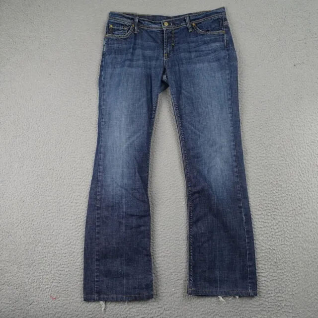 Dry Aged Denim Jeans Womens Sz 32 Boot Cut James Antique Embellished Pockets USA