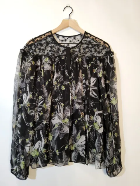 Jason Wu Silk Crinkle Chiffon Top. Size 8