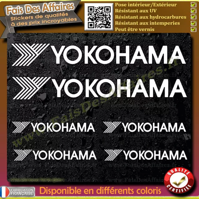 6 Stickers Autocollant Yokohama sponsor échappement lot planche sticker decal