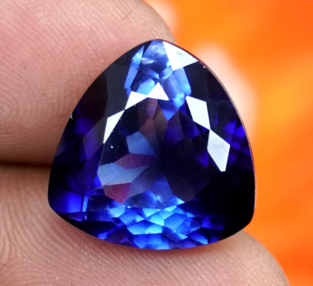 Natural Blue Sapphire 16.20 Ct Sri Lanka Treated Trillion Cut Loose Gemstone