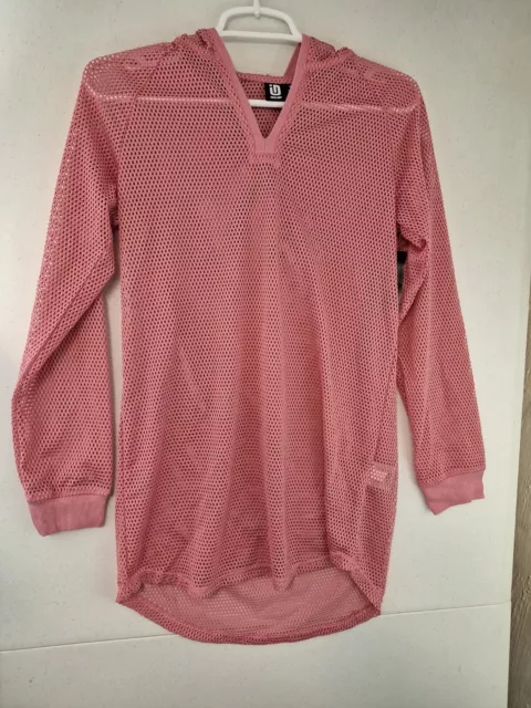 Ideology Women's XL  Swim Cover Up w/ Hood Wild Rose Mesh NWT $32