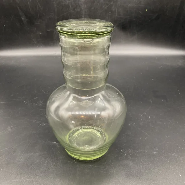 Vintage 1940s Dunbar Glass Co Tumble Up Bedside Water Carafe Pitcher Bottle 2 Pc