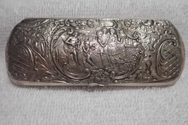 1890 Hanau Silver Glasses Case! Stunning With Old World Deep Repoussee Design