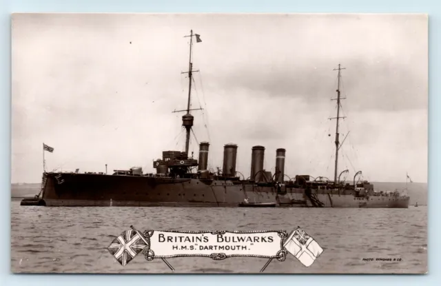 Postcard Britain's Bulwarks, HMS Dartmouth RPPC R77