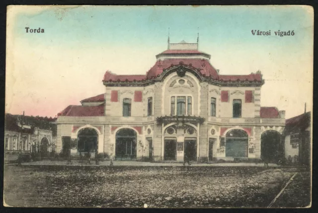 Romania  Hungary 1919   TORDA TURDA used  PC  "Varosi vigadó"