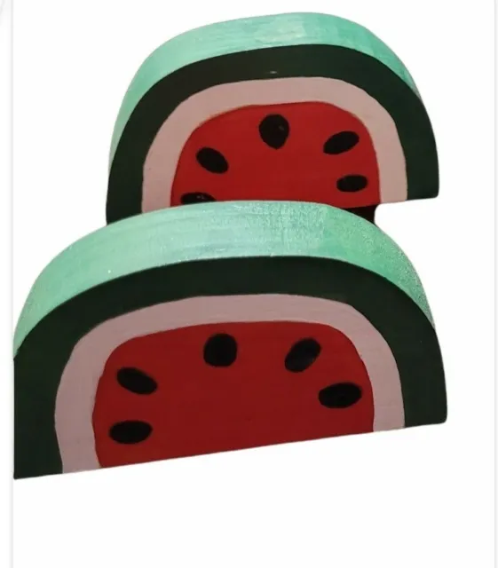 Handmade Wood Shapes Set of 7 (Watermelon) Multicolors