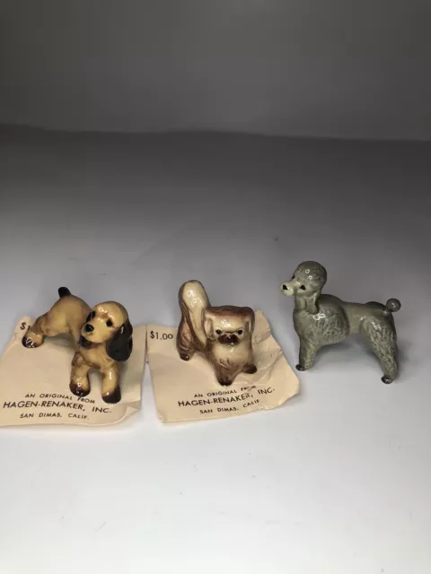 Vtg Hagen Renaker Cocker Spaniel Poodle & Small Dog Figure