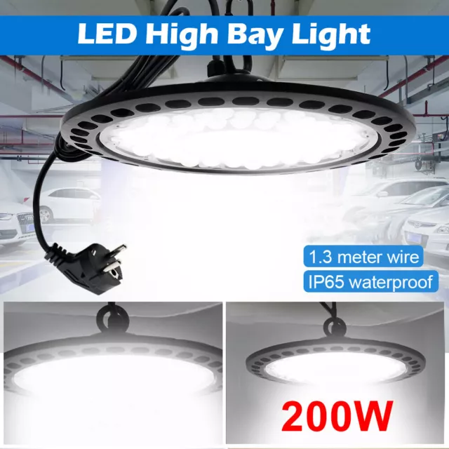 Commercial LED High Bay Light UFO Industrial Warehouse Lamp Workshop Garage 200W