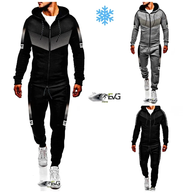Tuta Uomo Aperta Invernale Completo Sport Felpa Tecnica Cappuccio Slim Fit Lion