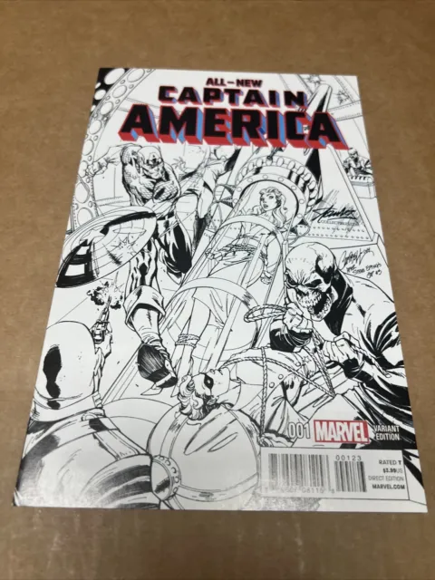 All-New Captain America #1 J Scott Campbell Stan Lee Collectibles B&W Variant Nm