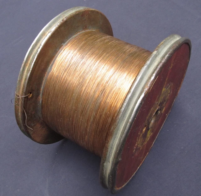 Antique Vintage Canada Wire & Cable Co. Copper Wire Wood & Metal Spool Toronto