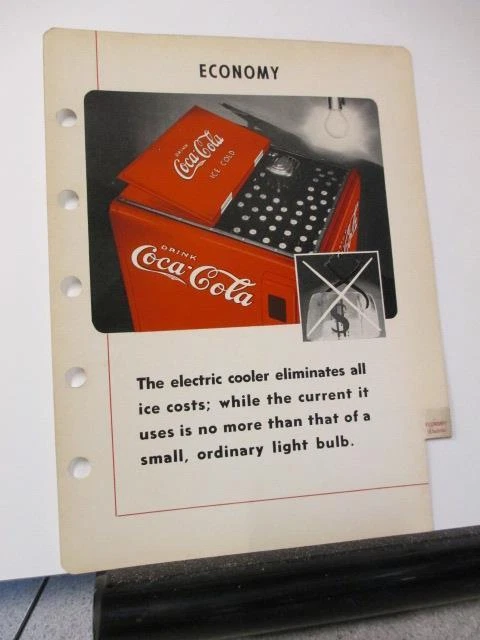 COCA COLA 1940 store salesman sample soda bottle vending machine cooler ELECT #6
