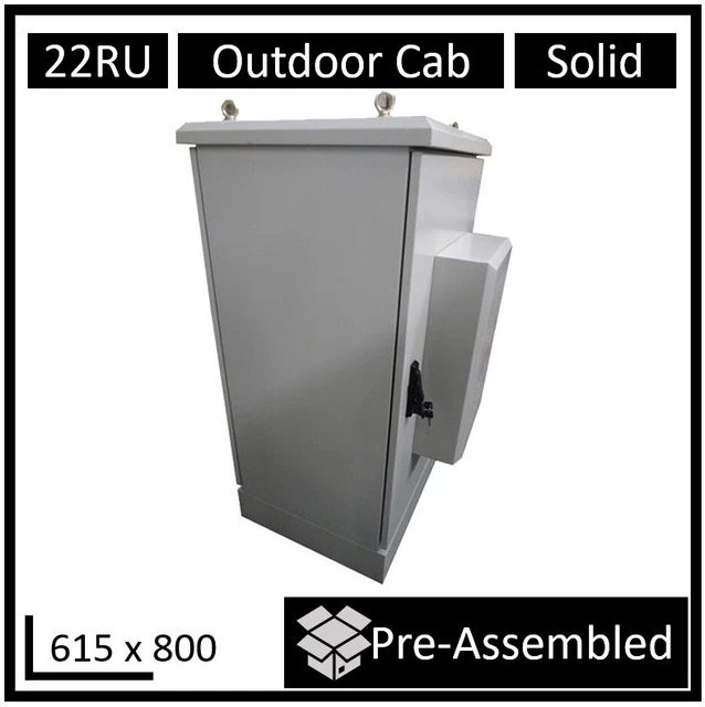 LDR 22U Floor Standing Outdoor Cabinet (615mm x 800mm) Assembled, IP55, 600w AC