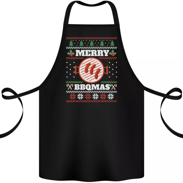 Merry BBQMAS Funny Christmas BBQ Xmas Cotton Apron 100% Organic