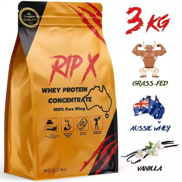 3KG Whey Protein Concentrate Powder VANILLA WPC Australian Grass-Fed