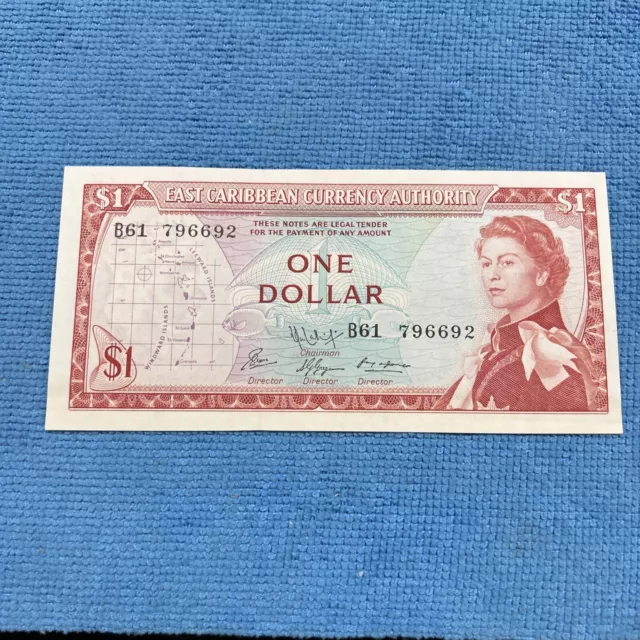 Eastern Caribbean Antigua Island 1 Dollar Banknote 1965 Uncirculated Cond 🔥🔥