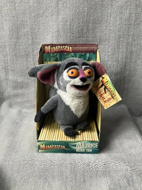 Dreamworks Madagascar Maurice Grey Lemur Soft Plush Bean Toy Gosh! Retired 2005