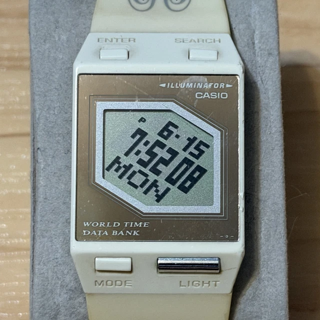 CASIO FS-00 DUAL Time Film Watch Data Bank Fire Scroll Digital 2190 ...