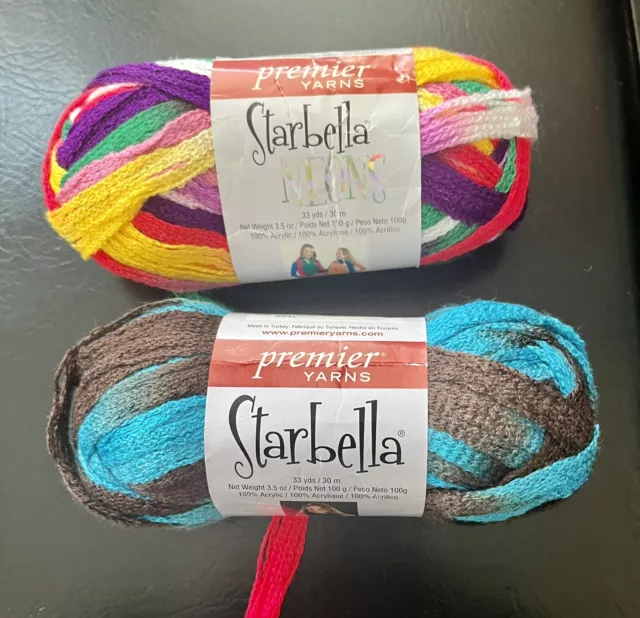 Lot of 2 Skeins NEW STARBELLA Neons Premier Yarns