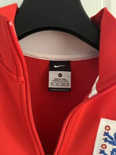 England 2014 Red Football Anthem Tracksuit Top Jacket Size XS 3