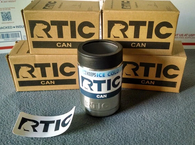 Lot Of 4 New RTIC Can Cooler 12oz Koozie Vacuum Insulated Stainless Steel
