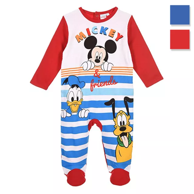 Body neonato Disney tutina Mickey Mouse Paperino Pluto maniche lunghe 3301