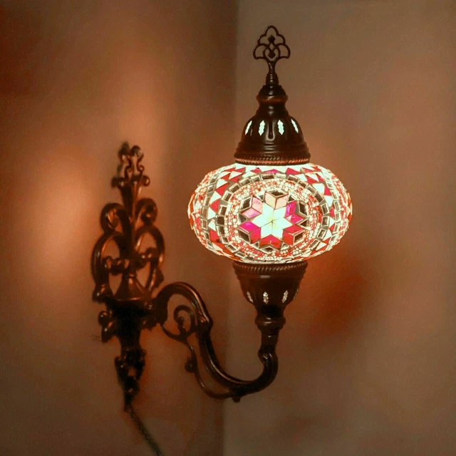 Lampe applique murale Turque en mosaïque Marocaine multicolore Tiffany grande