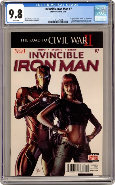 Invincible Iron Man #7A Deodato CGC 9.8 2016 3781774018 1st cameo Riri Williams