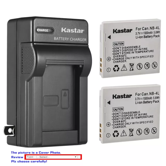 Kastar Battery Wall Charger for Canon NB-4L NB-4LH & Canon PowerShot SD600 SD630
