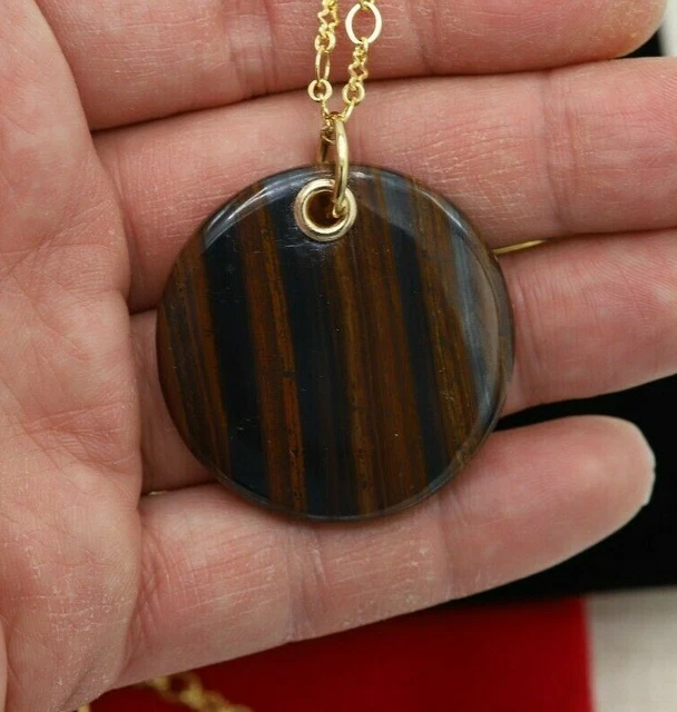 Ferro Occhio di Tigre Collana Guarire Pendente Pietra Naturale (#23)
