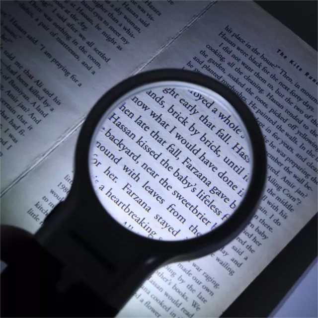 3X Folding Magnifying Glass Handheld Elderly Reading Magnifier W/ LED Light SLS