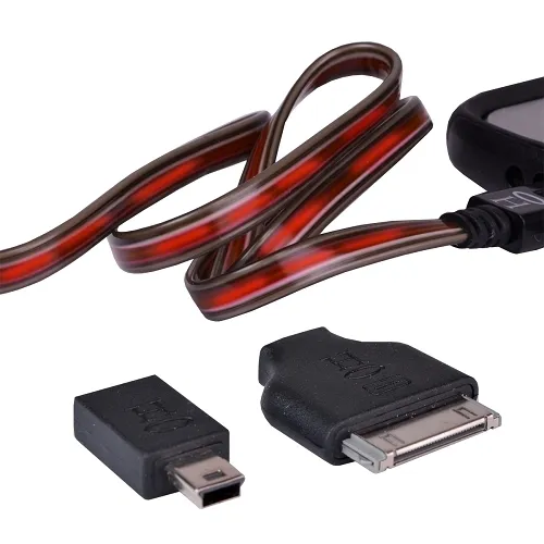 Halo Pocket Power Light Up USB A (M) to Micro USB (M) Charging Cable (Red LEDs)
