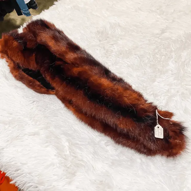 Vintage 1920’s Stone Marten Real Fur Shoulder Drape in Brown