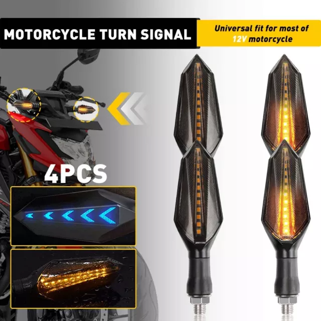 4x Universal LED Motorcycle Motorbike Turn Signal Indicators Light Lamp Amber UK