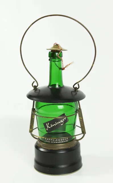 #8501 - 50er Jahre Flasche in Öllampen-Look mit Reuge Spieluhr (Defekt) 2