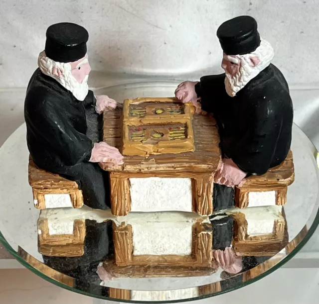 Jewish Art Sculpture Hebrew Scholars Rabbi Group Chalkware Plaster Small